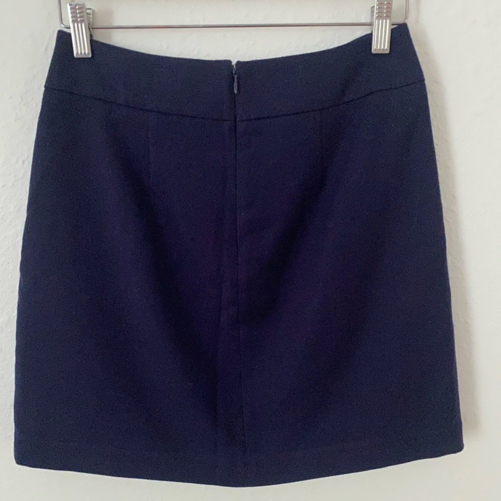 Ann Taylor Loft petite navy blue a-line skirt size 4 - Picture 4 of 4